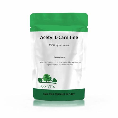 Acetyl L-Carnitine 1500mg Capsules, High Strength, 60 Capsules, Suitable for Vegetarians, by ECO-VITS