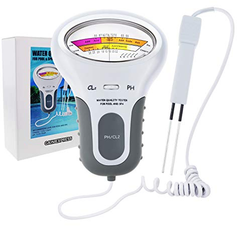 Tester della piscina del tester del cloro & del pH 2-in-1, analizzatore del monitor di analisi di analisi dell'acqua di qualità dell'acqua del tester del livello CL2, portatile tenuto in mano