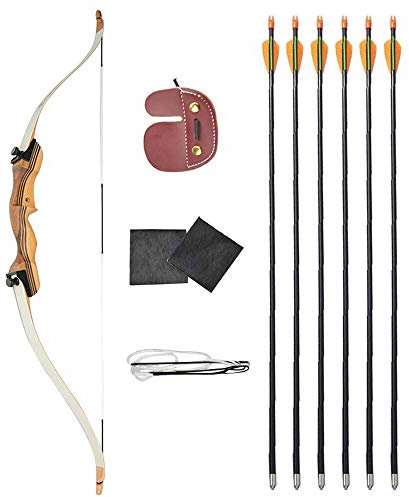 ZSHJG Jugend Takedown Recurve Bögen und Pfeil Set 12-16lbs Jagd Traditionell Recurve Bögen Anfänger Rechtshänder Bogen Schießübungen Longbogen für Bogensport Zielspiel (Typ 2/48 Zoll, 12lbs)