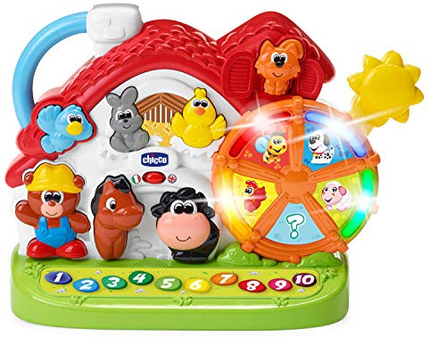 Chicco La Mia Fattoria Educativa Bilingue Francese/Inglese, Fattoria per Animali per Bambini con Suoni e luci, 3 Modi di Giocare, Giocattoli elettronici educativi per Bambini da 1 a 4 Anni