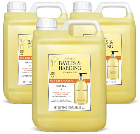 Baylis & Harding Sweet Mandarin and Grapefruit Hand Wash 2 Litre Refill (Pack of 1) - Vegan Friendly