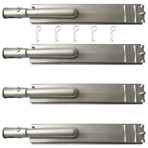 GRILLJOB Lot de 4 brûleurs de barbecue robustes en acier inoxydable moulé pour Bull, Cal Flame, Lion, Blaze, Turbo, Beefeater, Thermos, Char Broil, Jenn Air, Nexgrill