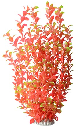 ANMOO Red Artificial Aquarium Plants Fish Tank Decor | Artificial Fish Tank Plants, Non-Toxic Plastic Ornament, Realistic for Fresh & Saltwater Tanks, Pack of 1