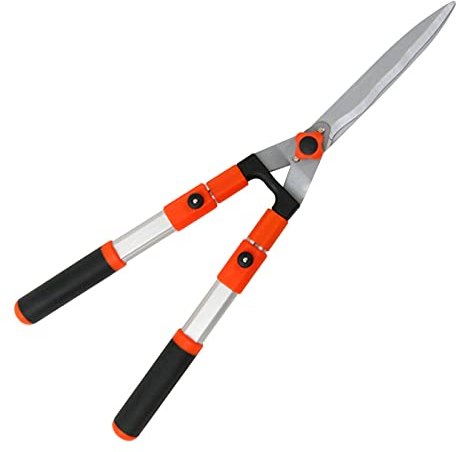 TONZN Garden Hedge Shears, Sk5 Blade Extendable Handle Hedge Shears With Adjustable Length Handles For Trimming Border Boxwood