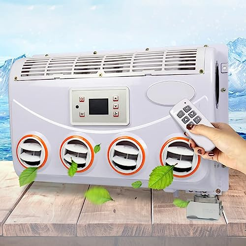 ELOMAS Acondicionadores de Aire 12V/24V para autocaravanas,Conjunto evaporador,Conversión de frecuencia Inteligente + Mando a Distancia,Gran caudal de Aire,Rendimiento Estable,para Coche,Caravana,24V