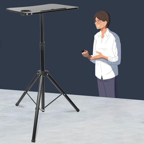 rednerpults Aluminiumpodeste Höhenverstellbar, Zusammenklappbarer Rednerpultständer mit Getränkehalter und Kartensteckplatz, Laptop-Stehpult für Büro / Seminare / Sitzungsräume ( Color : 120 cm (47 1/