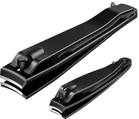 Xnourney Coupe-Ongles Professionnel en Acier Inoxydable Noir Mat - Pince à Ongles Robuste et Tranchant pour Pieds - Cadeaux de Noël