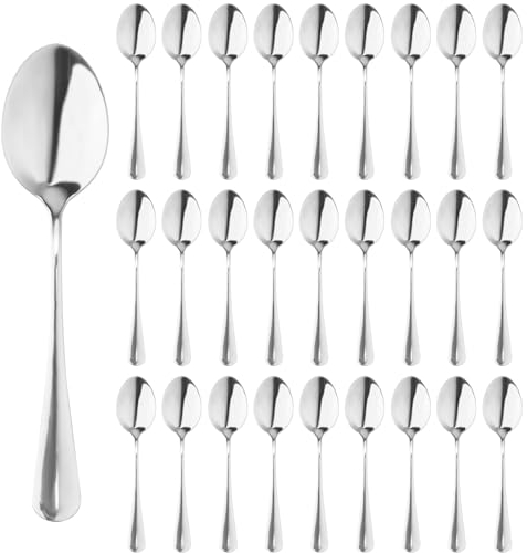 MOUYAT 50PCS 6.7 Inch Tea Spoons, 17cm Stainless Steel Teaspoons, Dessert Teapoons, Cutlery Spoons Set for Cutlery Set for Tea and Coffee for Home, Kitchen, and Restaurant