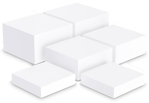 Uzant Set di 6 alzate per buffet, in acrilico, con fondo cavo, 20,3 x 22,4 x 25,4 cm, per catering, torte, dessert, da collezione, gioielli, figure per feste