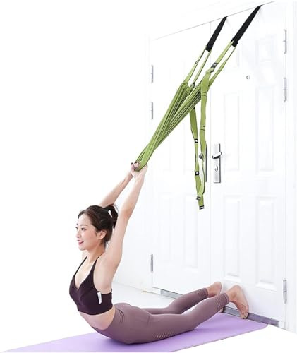 EUROXANTY-Hermoso Equipo De Yoga 3 Colores Pack para Hacer Ejercicio En Casa Correa De Yoga Aérea Ajustable, Correa Elástica For Colgar En La Puerta, Cinturones De Yoga, Hamaca, Columpio (M, Verde)