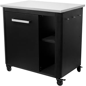 cozze Tavolo da cucina per esterni, in acciaio inox, nero, 90 x 60 x 90 cm (larghezza x profondità x altezza)