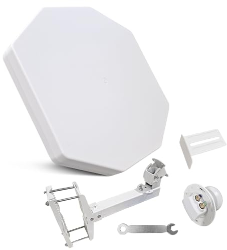 POWER SAT - Antenna parabolica piatta con una porta/due porte/quattro porte, ideale per la televisione satellitare, resistente agli agenti atmosferici,mini-compatto (TWIN LNB)