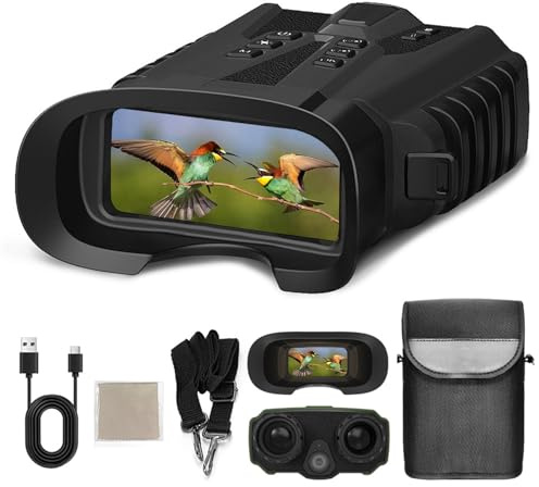 Kavolet Nachtsichtgeräte, Nachtsicht Fernglas 500M, Nachtsichtfernglas mit Vollfarb-Nachtsicht, 4X optischer Zoom, 8X Digitalzoom Wiederaufladbarer 5200mAh für Vogelbeobachtung Camping Jagd