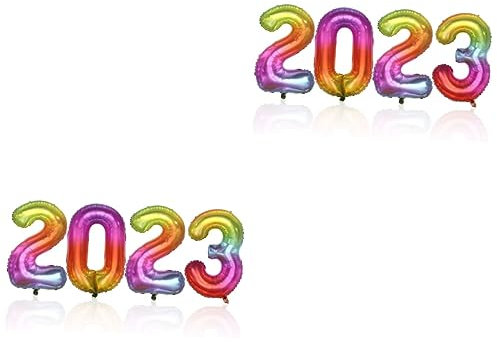 Garneck 2 Sätze 2023 Aluminiumfolienballon Luftballons für Geburtstagsfeiern Abschlussballons 2022 wand polsterung große luftballons gasballon weihnachtsdeko Luftballons für Silvesterparty