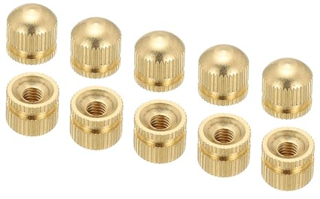 PATIKIL M4x10x10mm Cap Nut, 10 Pack Acorn Nut Screw Knob Cap Insert Bolt Cover Female Thread Knurled Decorative Hardware Fittings Lamp Light Fixtures