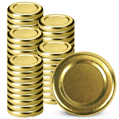 KADAX Lot de 50 couvercles Twist-Off Ø38 mm – Couvercles de Rechange en métal pour bocaux 50-80ml – Fermeture hermétique pour confitures, épices & Condiments