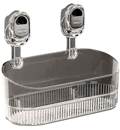 Genérico Organizador de ducha con ventosa, estante de ducha organizador de baño con orificios de drenaje, estante de almacenamiento con ventosa corrugada sin perforación para cocina, baño