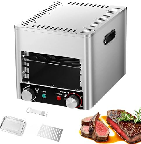 Asador de Carne de 1700 W, Parrilla EléCtrica para Carne, con Ajuste de Temperatura y Perilla de Control de Tiempo, Adecuado para Cocinar Carne, Verduras y Frutas,4-Tier