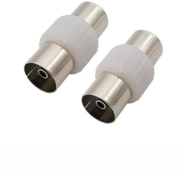 DXBNEZBC TV Aerial Coaxial Cable Connectors, 1 Female to Female Coaxial Cable Connectors Adaptor and 1 Male to Male Coax PAL Coupler Plug for Seamless Signal Transmission