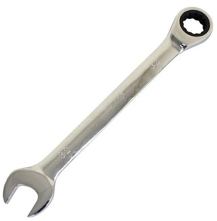 US PRO 32mm Combination Ratchet Spanner, 72 Teeth, Chrome