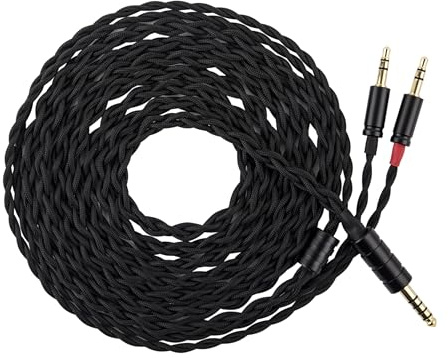Linsoul Tripowin Nova Fil de casque sur-auriculaire,Câble d'amélioration hybride 4 brins en pellicule argentée/OCC,2m,Double connecteur 3.5mm vers 4.4mm/3.5mm/XLR,Pour audiophiles (4,4 mm, Noir)