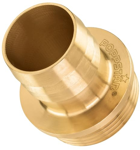 Poppstar slangkoppling 1 1/4 tum yttergänga (41,92 mm) till 1 1/4 tum slangkoppling (32mm), mässing med infattning och o-ring