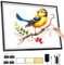 DONPODER Bloc lumineux A2 66 x 48,3 cm, 10 000 lux haute luminosité, 3 couleurs et 10 niveaux/gradation continue, tableau lumineux extra large avec adaptateur UL pour peinture diamant, dessin, traçage