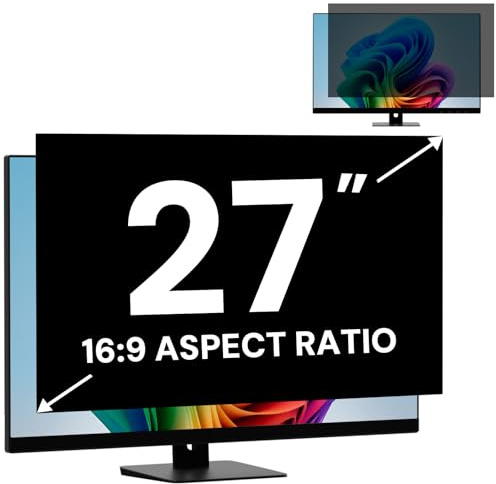 FYJRCY Blickschutzfolie Monitor 27 Zoll für 16:9 Seitenverhältnis (59.8 x 33.4 cm), Abnehmbarer 27 Zoll Monitor Sichtschutzfolie, Computer Monitor Blickschutzfilter und Blendschutz Blaulichtblock