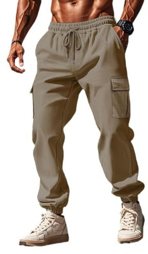 Halfword Pantalon Cargo Homme Baggy Travail Jogging Léger Casual Pants | Pantalon Léger Homme,Baggy, Multi-poche, Couleur solide, Casual, Chaque jour, Travail