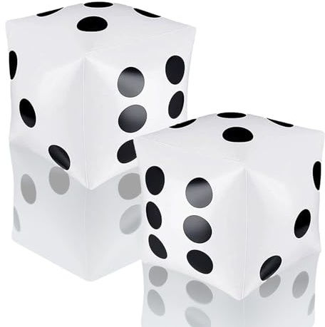 Forevat 2 dadi gonfiabili, 30 cm, cubetti di schiuma, palloncini jumbo, giocattoli gonfiabili, per giochi di prato, feste in piscina, selvaggina per interni ed esterni, ludo, bianco