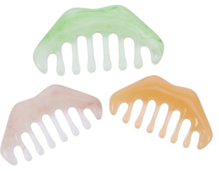 Schabmassagegerät aus Kunstharz für Gesicht und Beine | Akupunktur Schabkamm, Kopfhautmassagegerät, Gua Sha Werkzeug im 3 Stück-pack