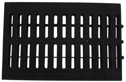 Alide Rejillas de drenaje para jardín, cubierta de drenaje rectangular de plástico, 30 x 20 cm, cubierta de drenaje exterior para patio, carretera, garaje, parque, centro comercial