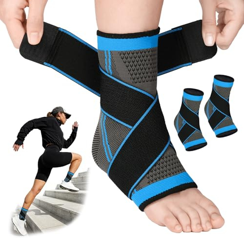 Fefod Attelle Cheville Sport, 2 Pièces Cheville Soutien Réglables avec Sangle, Support de Cheville de Pied, Soutien Attelle pour les Cheville, Chevillere Entorse Support pour Ligamentaire Entorses