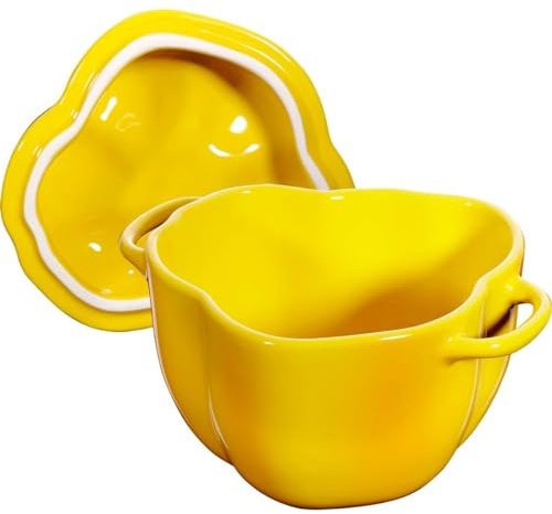 STAUB Zwilling Ceramic by Paprika Cocotte Yellow Ceramic Height 10.7 cm x Width 15.1 cm Volume 0.47 L