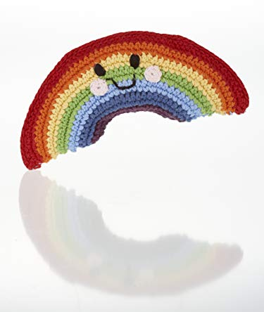 Pebble Fair Trade Crochet Cotton Friendly Rainbow Baby Rattle Suitable from Birth …