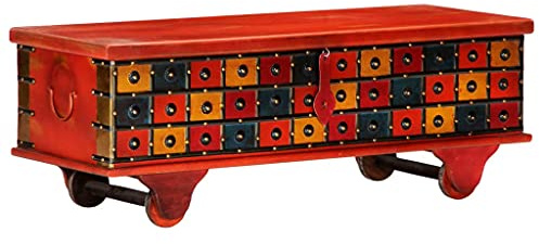 vidaXL Aufbewahrungstruhe Rot 110 x 40 x 40 cm Massivholz Akazie