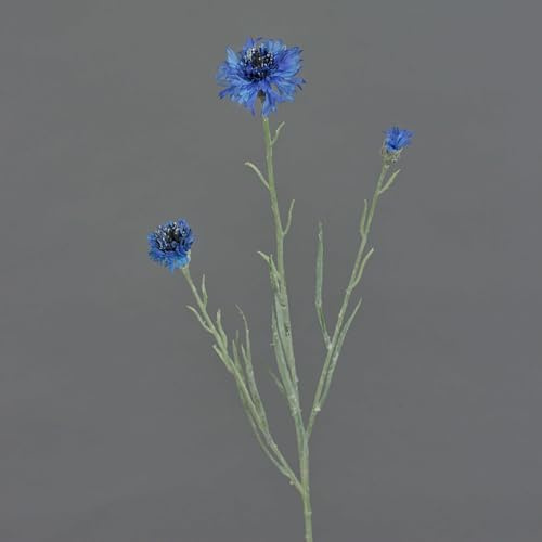 artplants.de Deko Zweig Kornblume Kelsie, blau, 70cm, Ø 4cm - Künstliche Kornblume - Kunstblumen | Künstliche Kornblume - Künstliche Blumen
