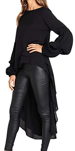 Blusas Gasa Larga Mujer Tallas Grandes Camisa Volantes Mujer Blusones Camisetas Manga Larga Mujer Top Blusa Señora Talla Grande Camisas Slim Fit Camisero Mujeres Blouse Trabajo Mujer Oversize Holgada