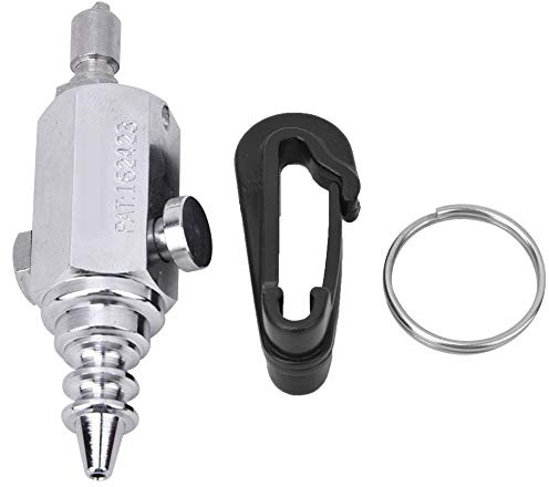 OUKENS Tauchluftdüse, Edelstahl Professional 8cm Mini Tragbares Tauchen Universal Luftdüse Ausrüstung für BCD Inflator Schlauch Reinigungswerkzeug(Silber)