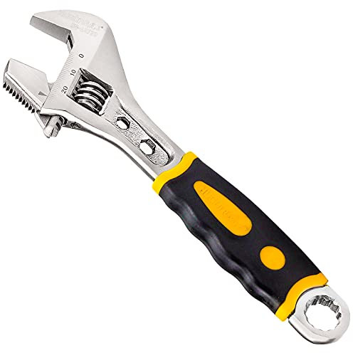 Sidereum Rollgabelschlüssel 3 in 1 Verstellbarer Schraubenschlüssel 205mm Wrench Adjustable mit Gummigriff 8 In（max. 30mm Maulweite）