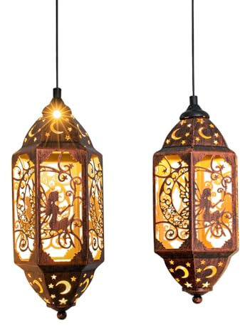 Go2garden 12.4 Solar Outdoor Lanterns Waterproof Garden Gifts Women, Moon Solar Outdoor Lights for Balcony,Backyard Porch Mothers Day Gifts for Mom, Grandma(2Pack, Red Copper)