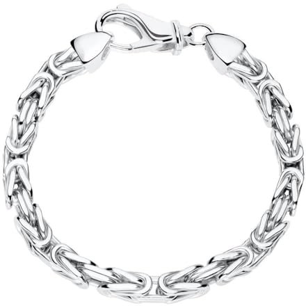 JEWLIX Königsarmband aus 925er Silber - 5,5mm rhodiniert -21 cm