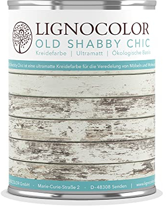 Lignocolor Kreidefarbe Shabby Chic Lack Vintage Look 1kg neue Farbtöne (Midnight Green)