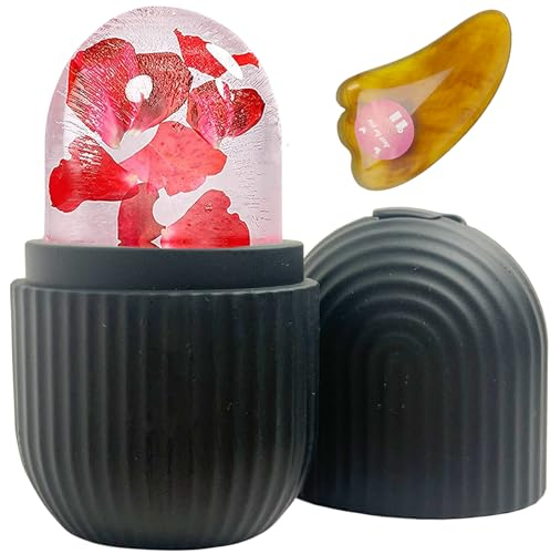 KEEPAQ Ice Roller, Ice Face Roller, Ice Roller for Face and Eyes, Ice Roller and Guasha Set, Ice Roller Viso, Rullo di Ghiaccio per Riduce il Gonfiore, Emicrania, Sollievo dal Dolore e Lesioni Minor