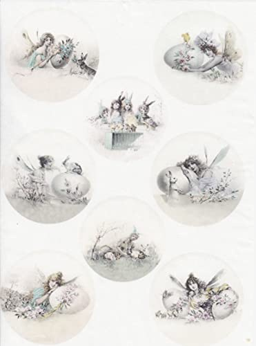 Zita´s Creative Reispapier A3 - Angelic Easter. Motiv-Strohseide, Strohseidenpapier, Decoupage Papier