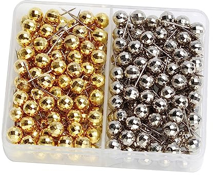Reißzwecke 200 Stück 6mm Fußballmuster Kunststoff Edelstahl Silber