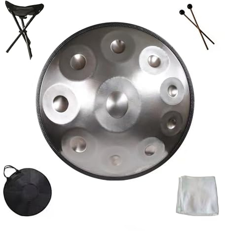 JSLJDM 432 Hz Handpan Drums,Harmonic Handpan Drum in d-Dur 10 Töne 22 Zoll Stahl,Harmonische Percussion für Klangheilung,Harmonische Percussion für Klangheilung,persönliche Meditation (Color : Blue)