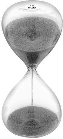 SuLiao Hourglass Sand Timer 10 Minute,5.1 Inch Black Sand Clock 10 Min, Extra Reloj De Arena, Unity Hour Glass Sandglass for Kids, Games, Classroom,Desk, Office Home Decor