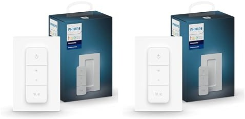 Philips Hue - Interruptor de intensidad (2 unidades, color blanco (EU/UK) para controlar luces y escenas luminosas, interruptor inalámbrico sin instalación, color blanco