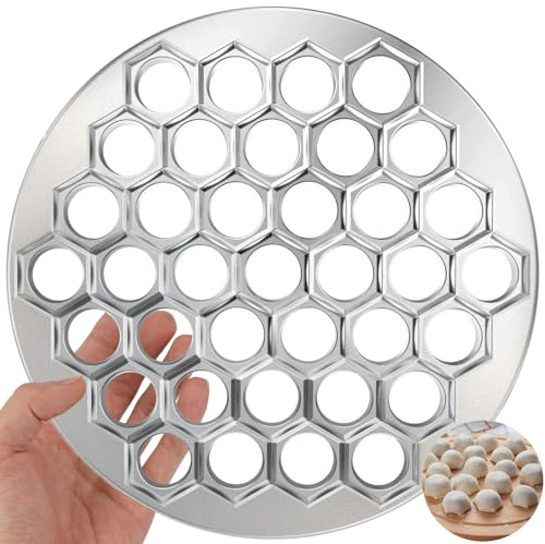 Dumplings Ravioli Mold, 37 Löcher Ravioliformer Mold | Knödelmacher Russian Pelmeni Maker, Pelmeni Form aus Aluminiumlegierung Teigtaschen Dumpling Maker Werkzeug zum Kochen Backen